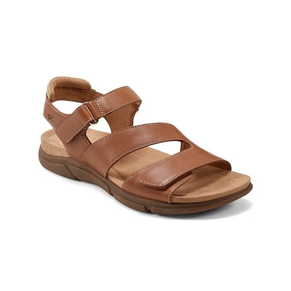 Easy Spirit Mavey Strappy Leather Sandals MSRP $69 Comfort Shoes Brown Size 11M - Picture 1 of 5